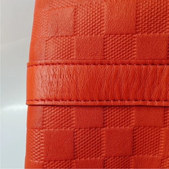 Louis Vuitton Keepall Bandouliere Bag Damier Infini Leather 45 - Red/Orange - Picture 9 of 9